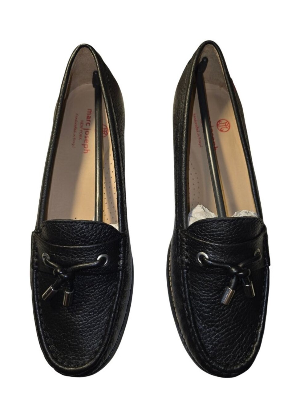 Marc Joseph New York Jackson St. Black Pebble Leather Loafers, Silver, NWOB - Picture 5 of 8